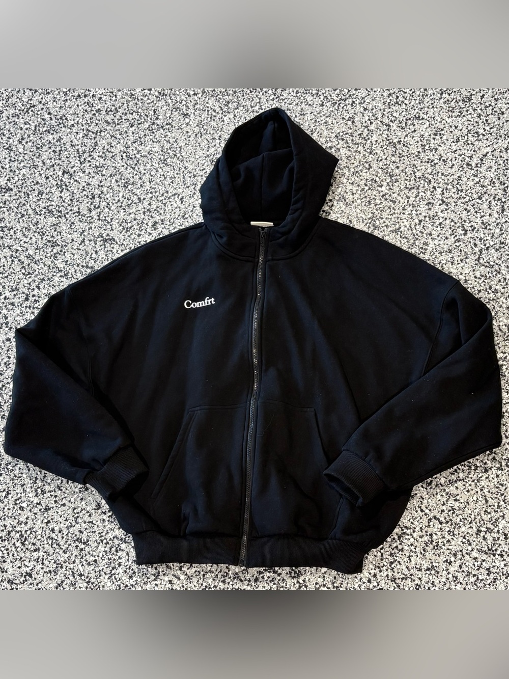 Comfort Black Zip-Up Hooded Jacket - Women